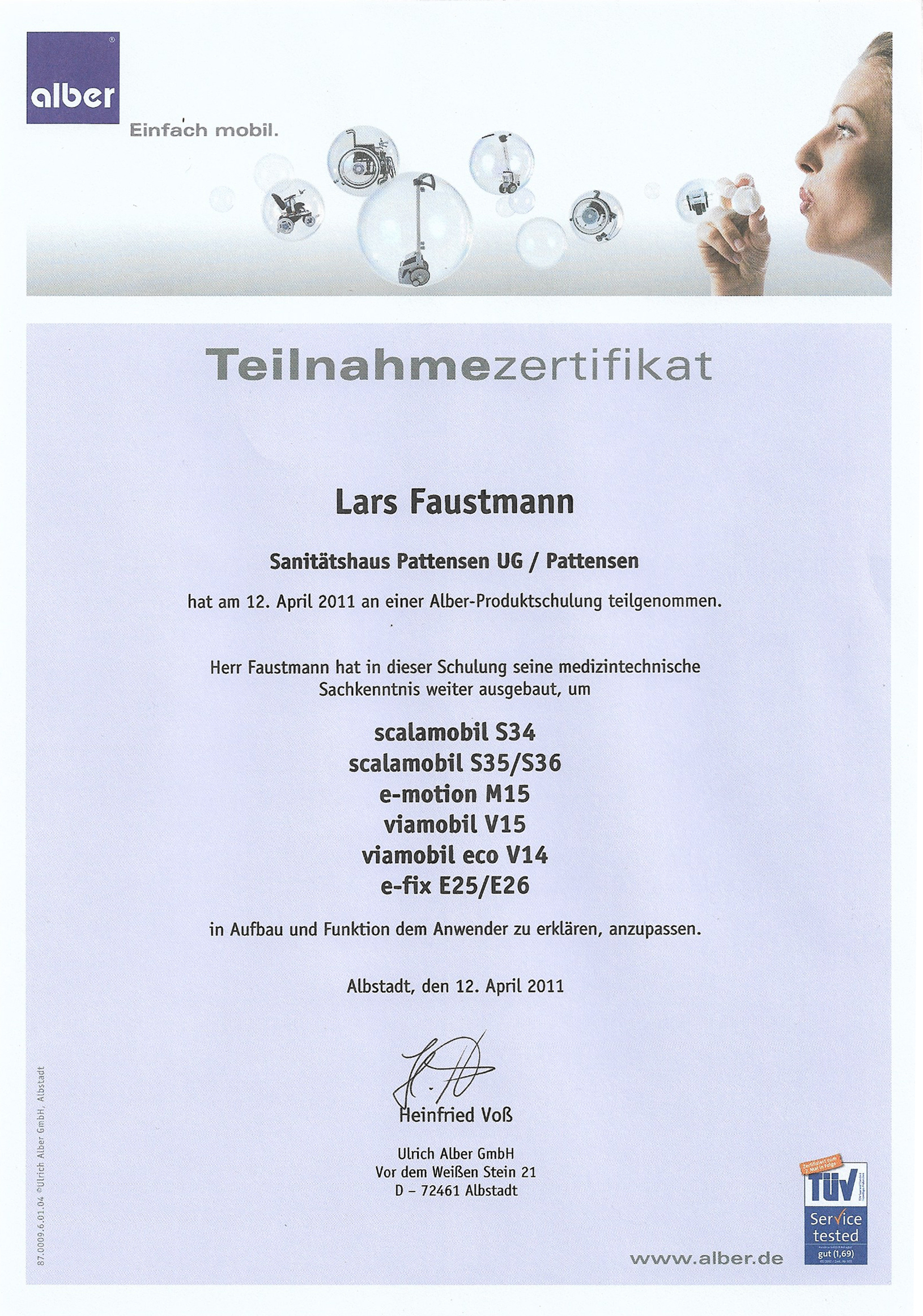 Alber Zertifikat Mymobility Shop Mein Neues Sanitatshaus