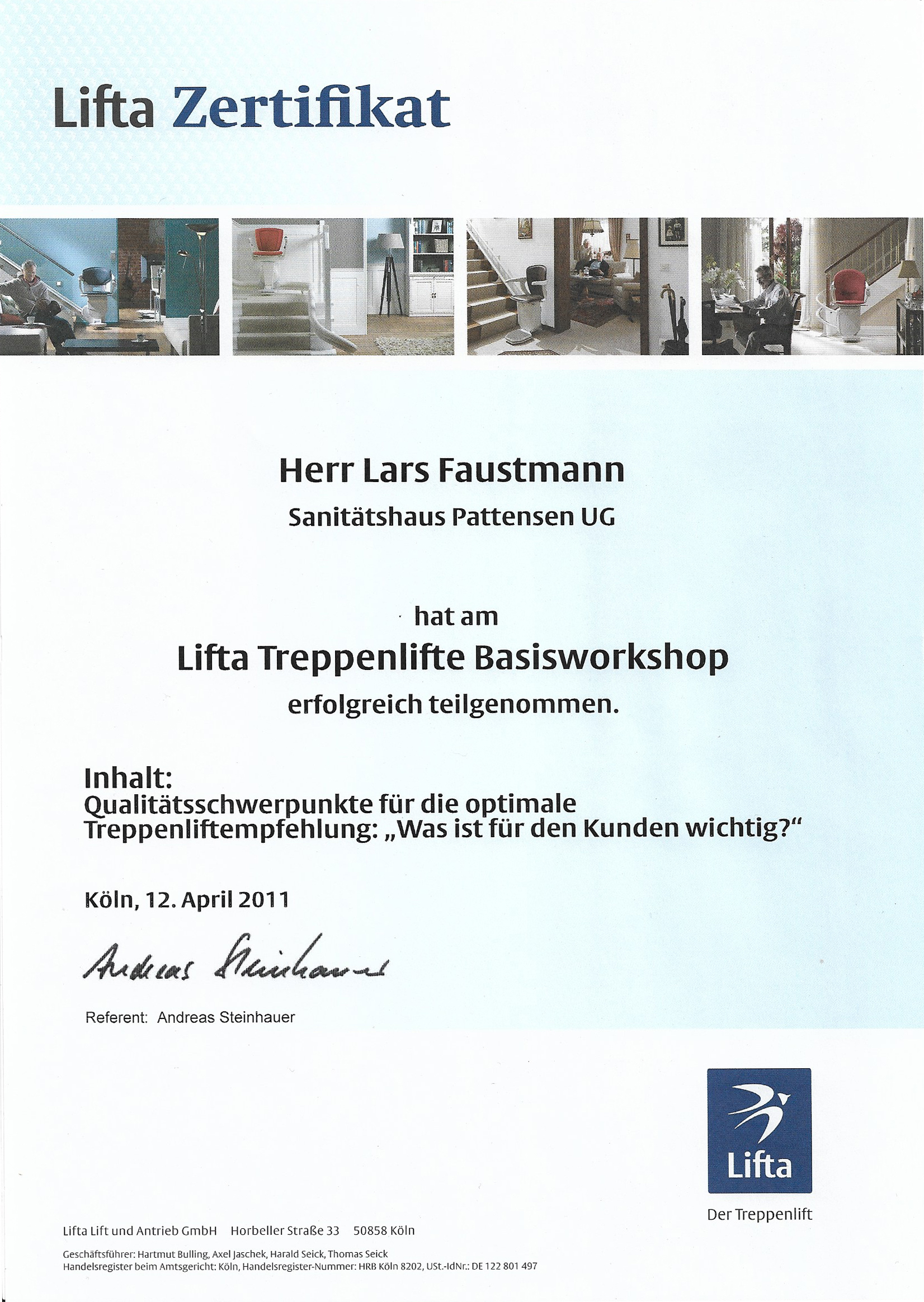 Lifta Zertifikat Mymobility Shop Mein Neues Sanitatshaus